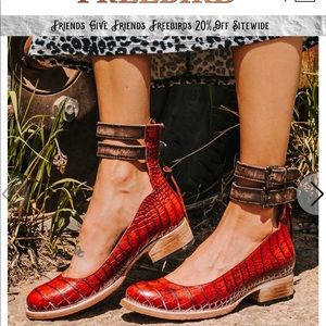 Brand New Freebird Maribel in Red Croco Print